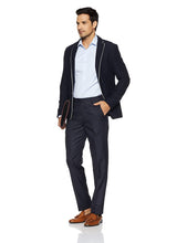 Load image into Gallery viewer, DARK BLUE SOLID Men&#39;s Slim Fit Formal Trousers
