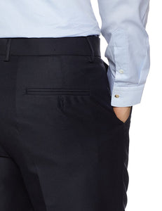 DARK BLUE SOLID Men's Slim Fit Formal Trousers